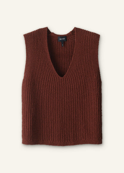 ME+EM Clothing Cinnamon Brown Relaxed Knit Vest