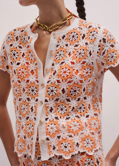 ME+EM Clothing Floral Crochet Orange Beach Baby Tee