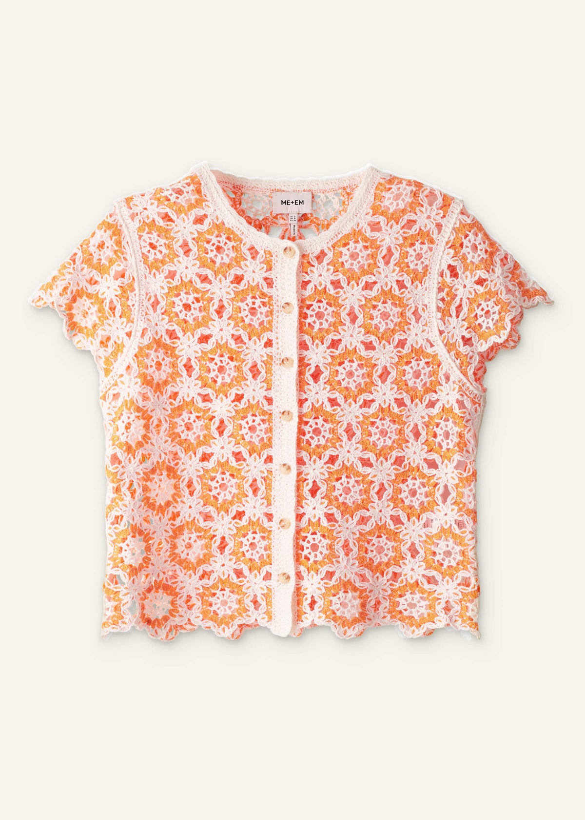 ME+EM Clothing Floral Crochet Orange Beach Baby Tee