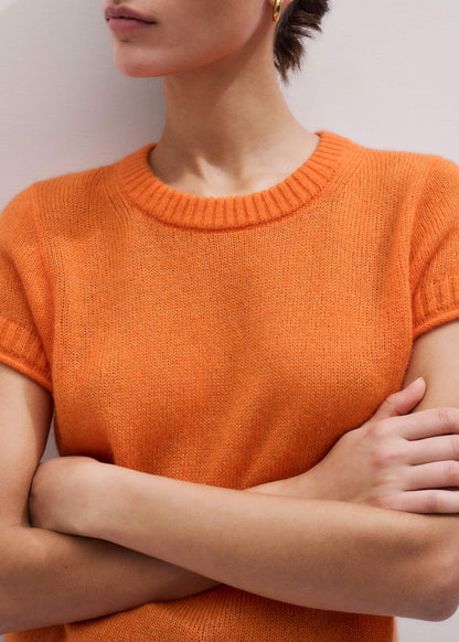 ME+EM Clothing Orange Merino Cashmere Silk Baby Tee