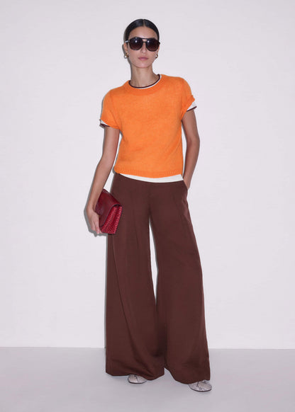 ME+EM Clothing Orange Merino Cashmere Silk Baby Tee