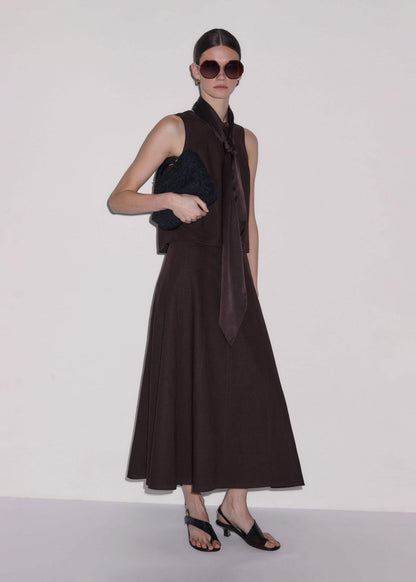 ME+EM Clothing Brown Crochet Trim Crop Top