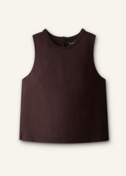 ME+EM Clothing Brown Crochet Trim Crop Top