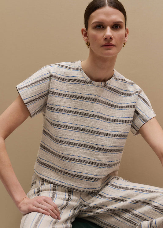 ME+EM Clothing Cream Stripe Tee