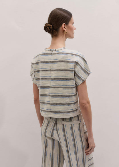 ME+EM Clothing Cream Stripe Tee