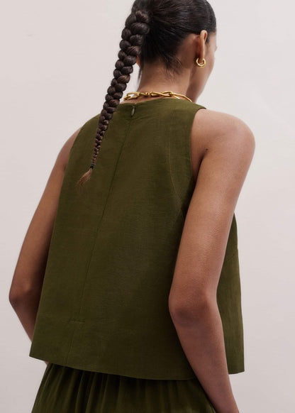 ME+EM Clothing Olive Green Shell Crop Top