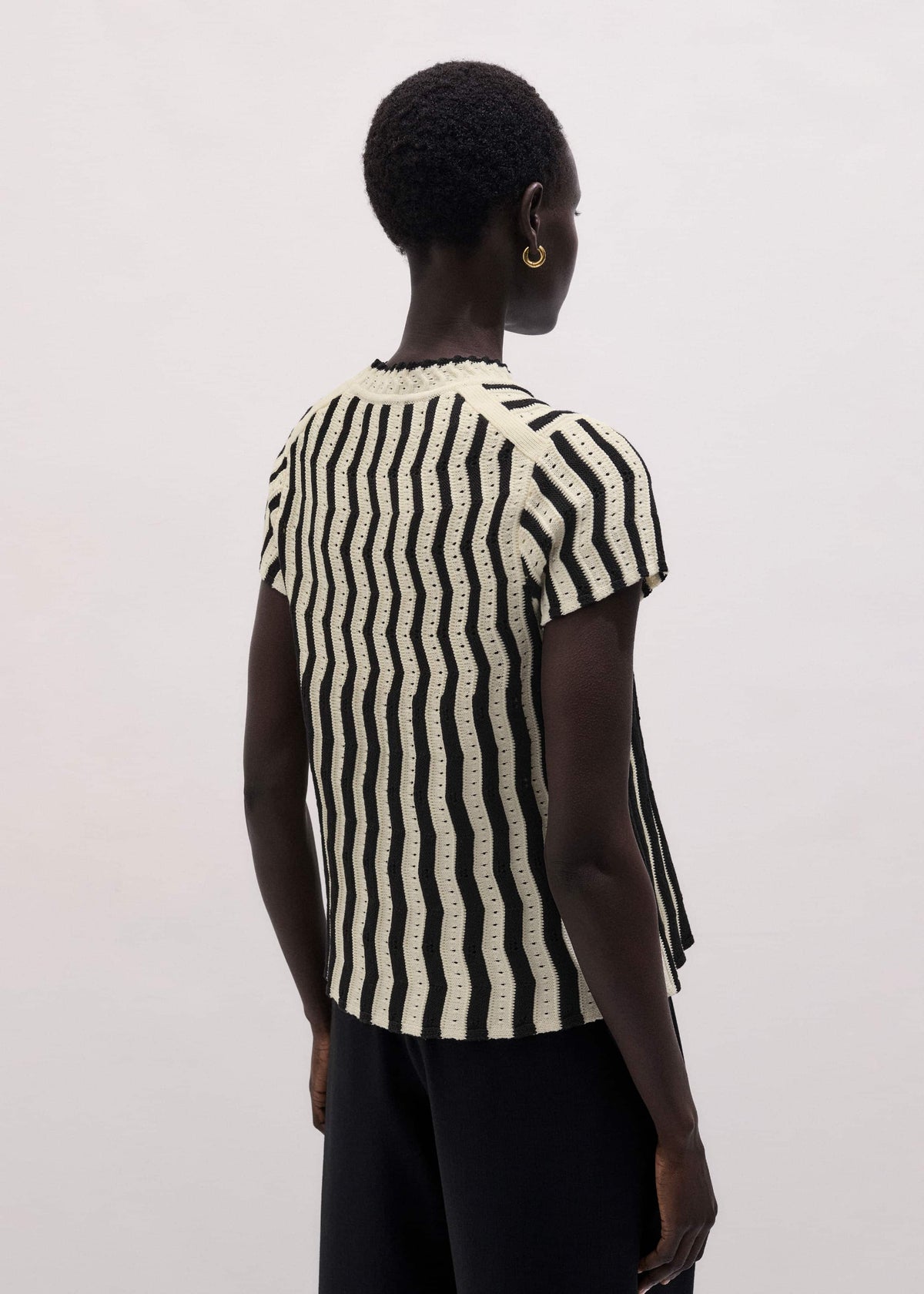 ME+EM Clothing Cream Textured Pointelle Knit Swing Top