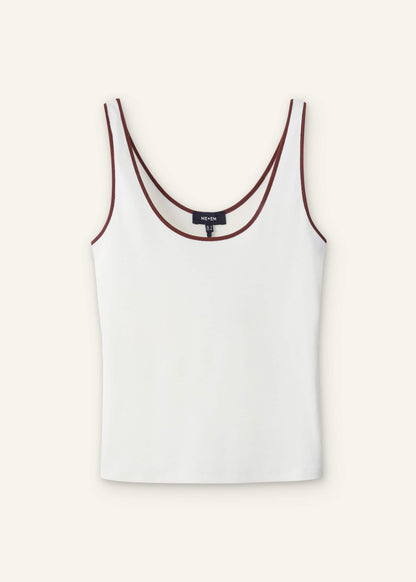 ME+EM Clothing Cream Contrast Trim Slim Vest