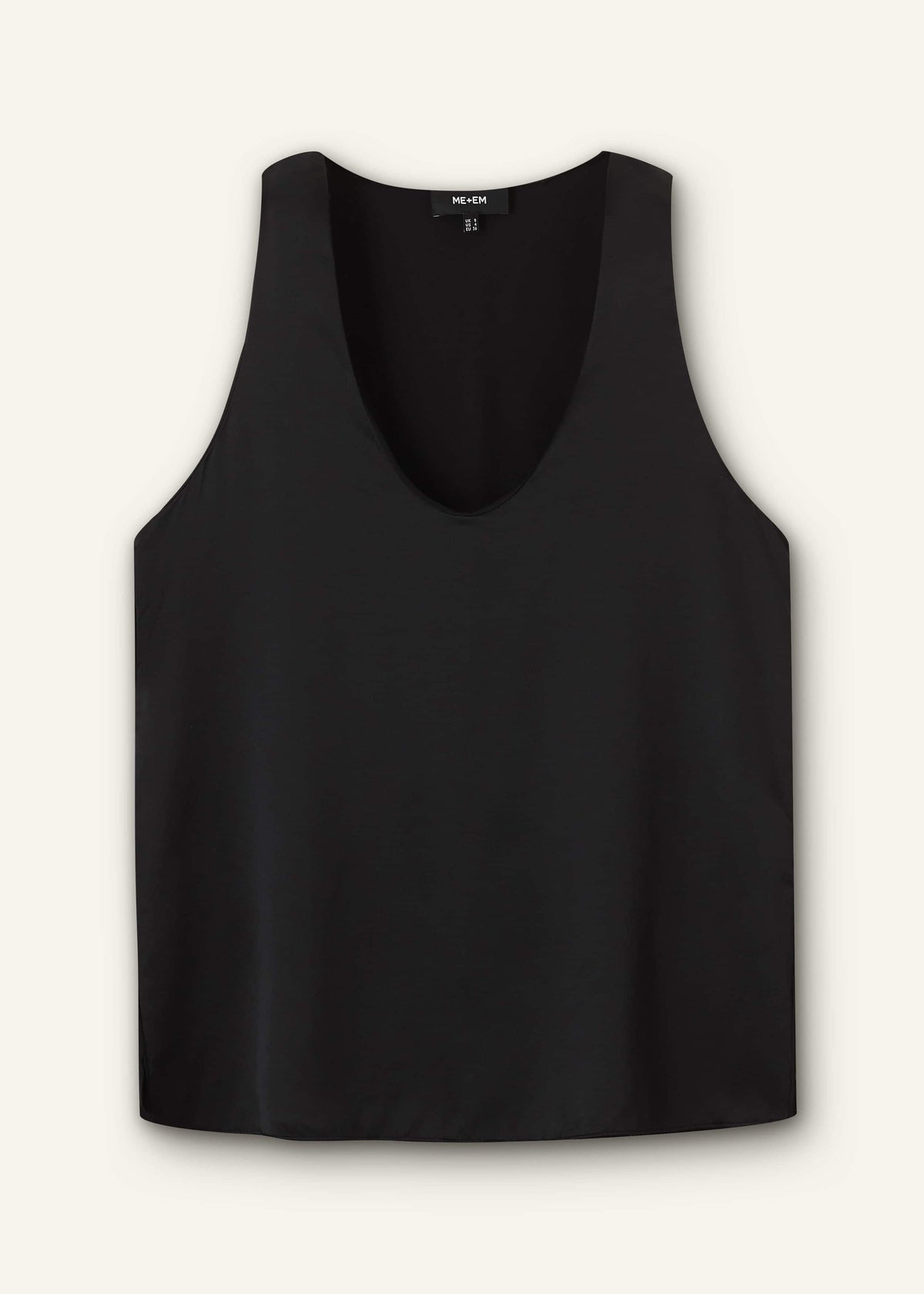 ME+EM Clothing Black Silk Satin Evening Tank Top