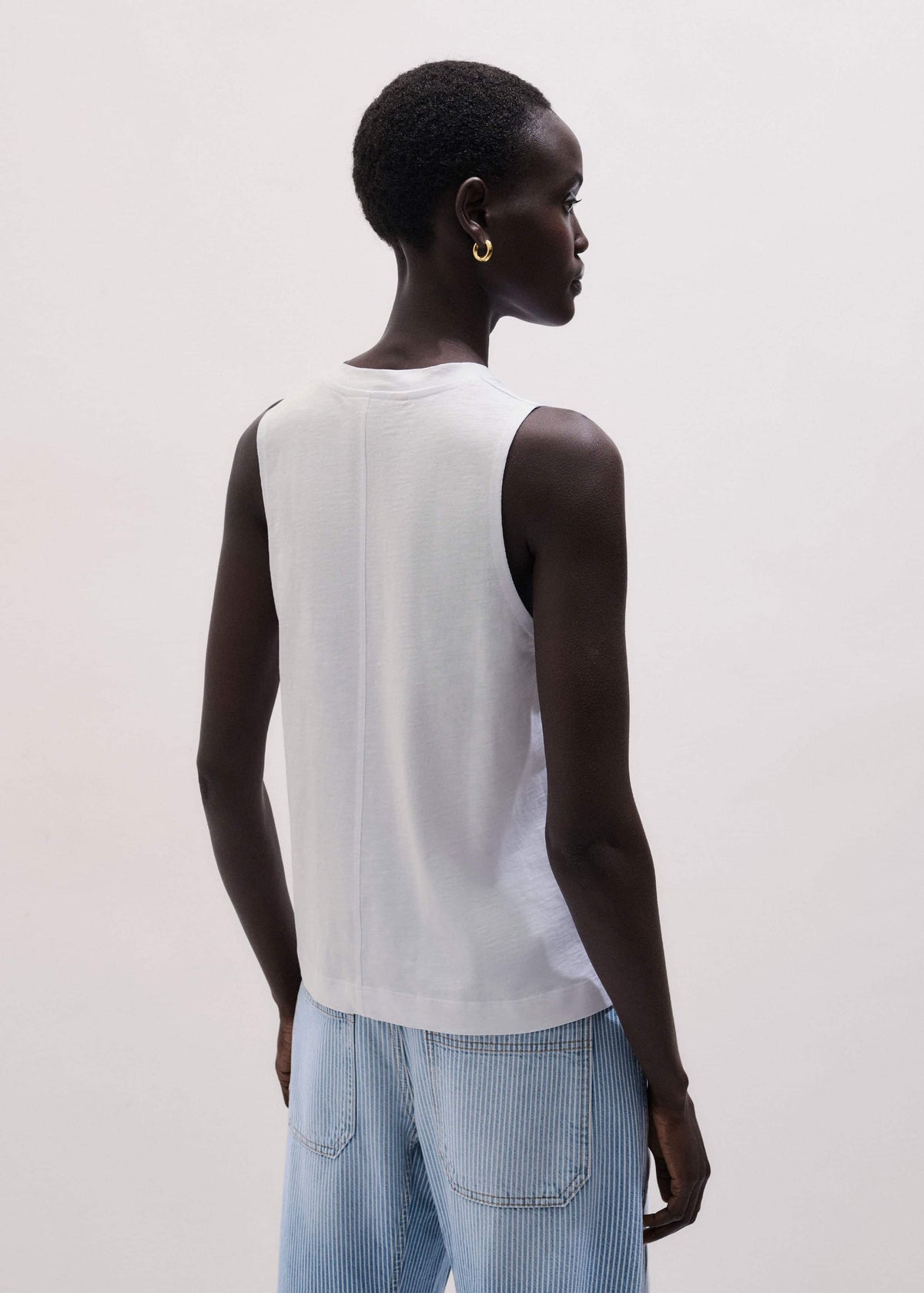 ME+EM Clothing White Racerback Swing Top