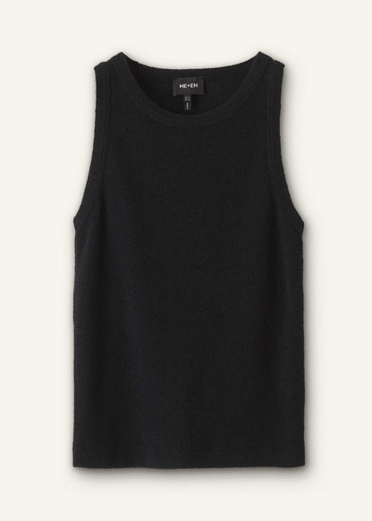 ME+EM Clothing Black Textured Slim Basic Tank Top