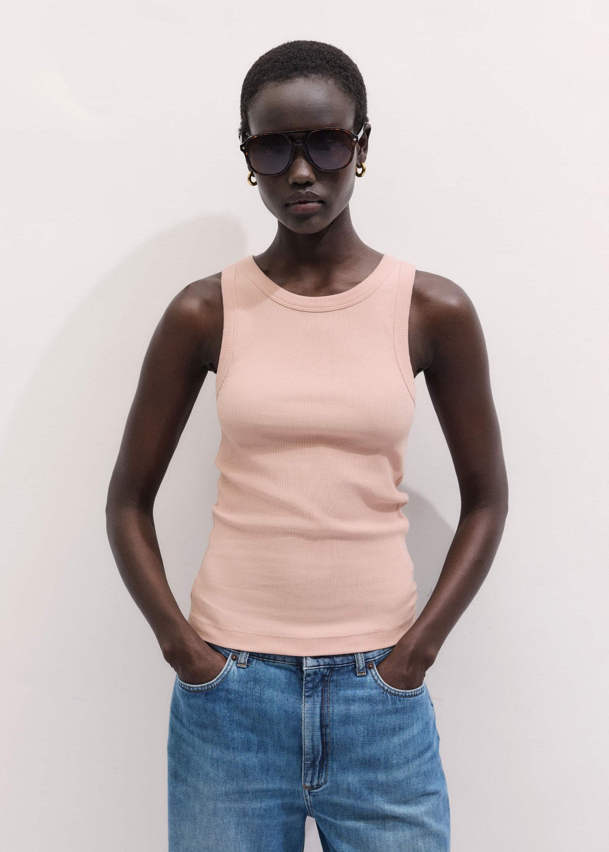 ME+EM Clothing Blush Pink Perfect Basic Vest