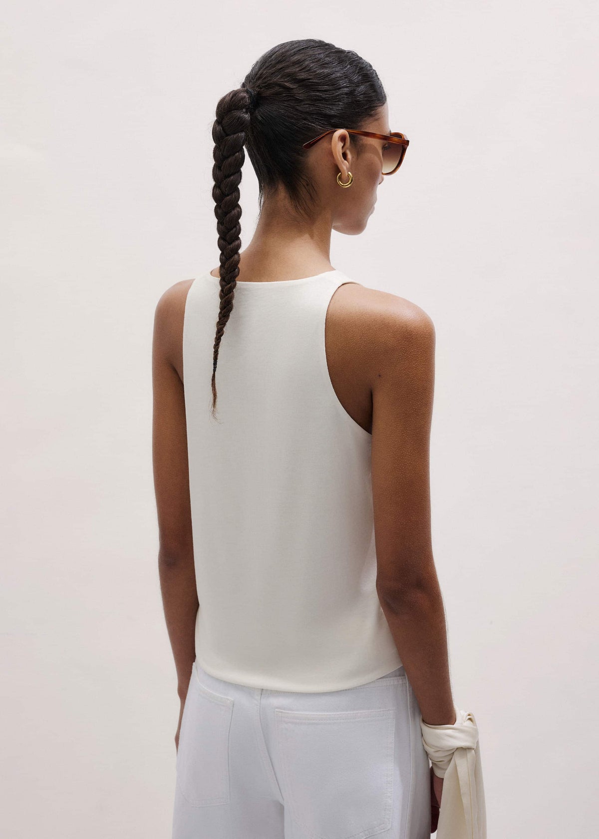 ME+EM Clothing Cream Scoop Neck Vest