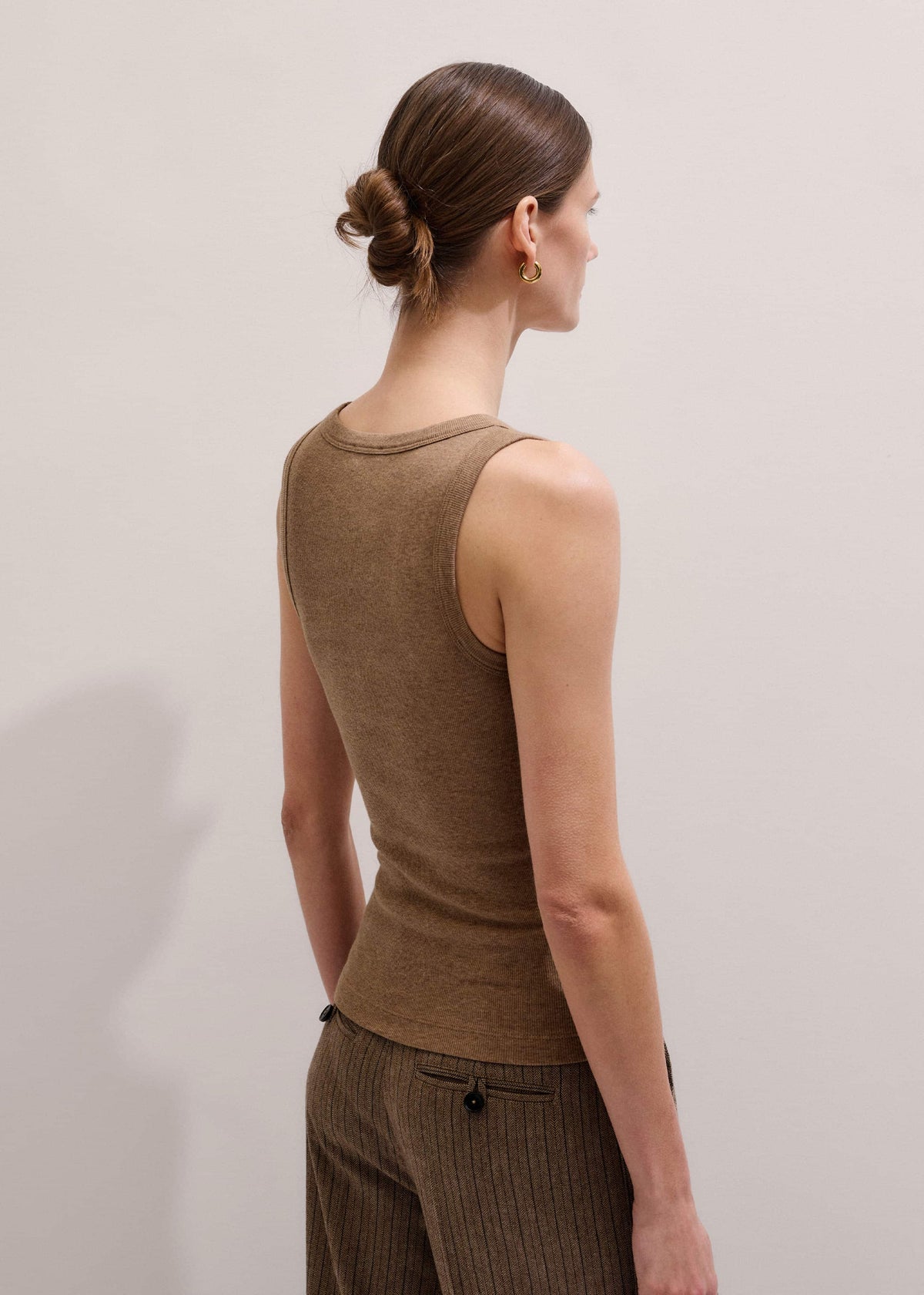 ME+EM Clothing Camel Brown Ultimate Crew Neck Tank
