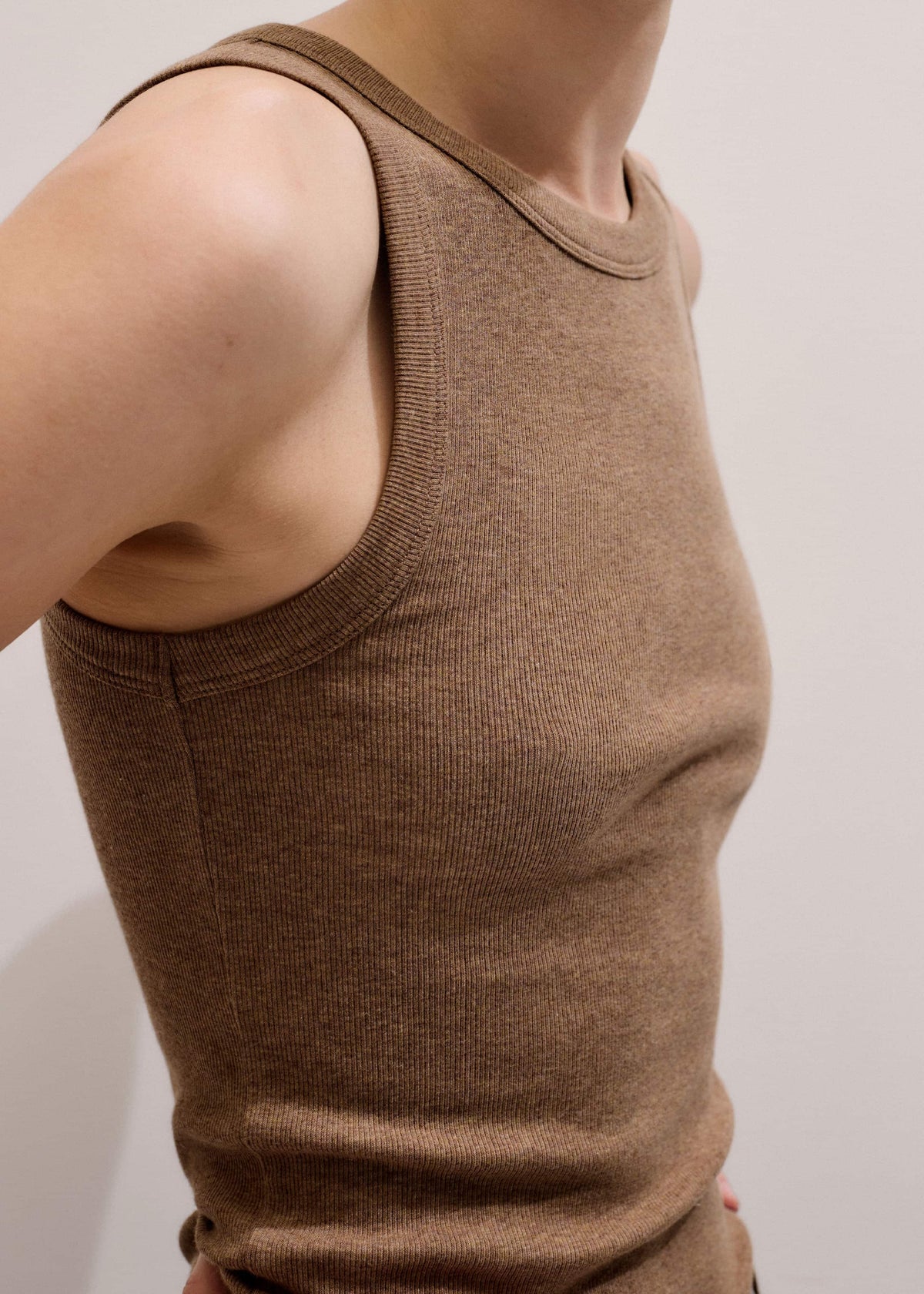 ME+EM Clothing Camel Brown Ultimate Crew Neck Tank