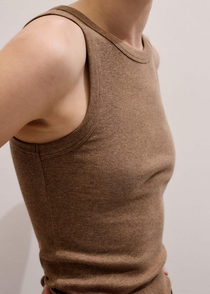 ME+EM Clothing Camel Brown Ultimate Crew Neck Tank