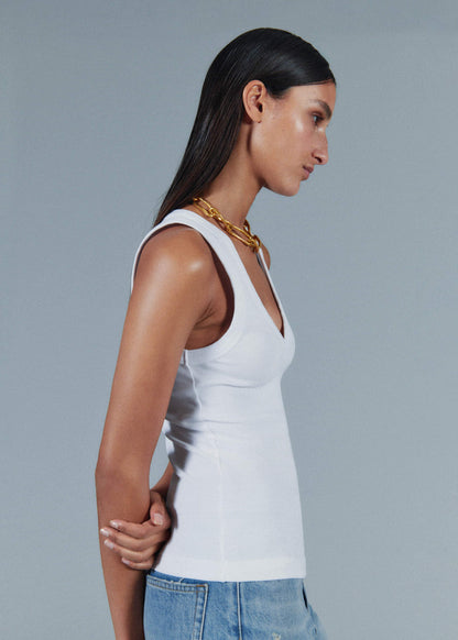 ME+EM Clothing White Ultimate V-Neck Vest