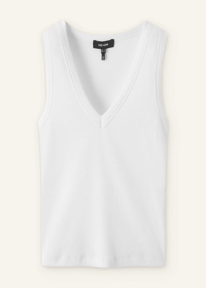 ME+EM Clothing White Ultimate V-Neck Vest
