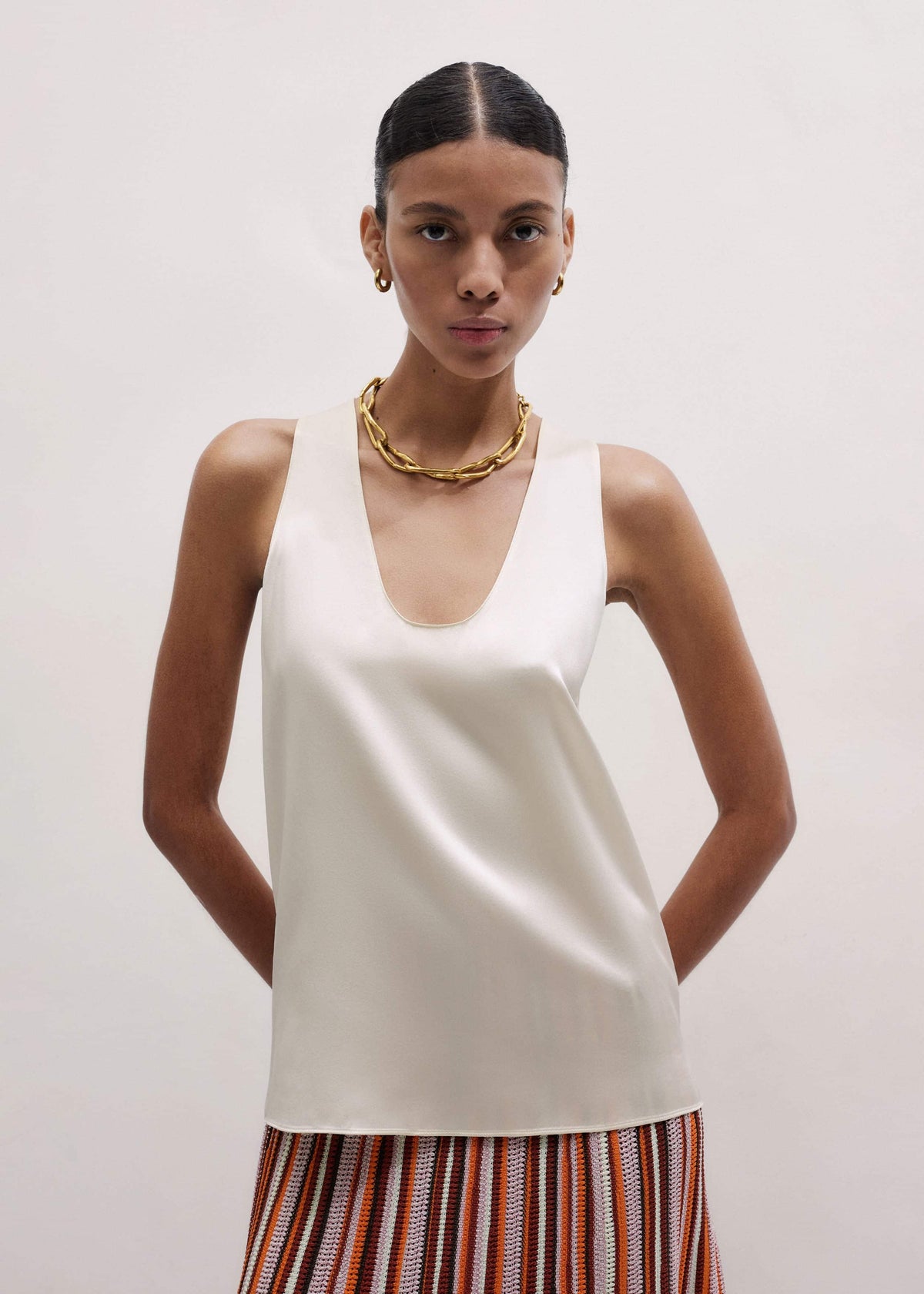 ME+EM Clothing Cream Fluid Evening Tank Top