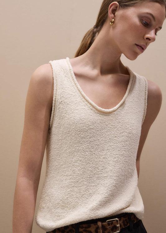 ME+EM Clothing Cream Slim Knit Tank Top