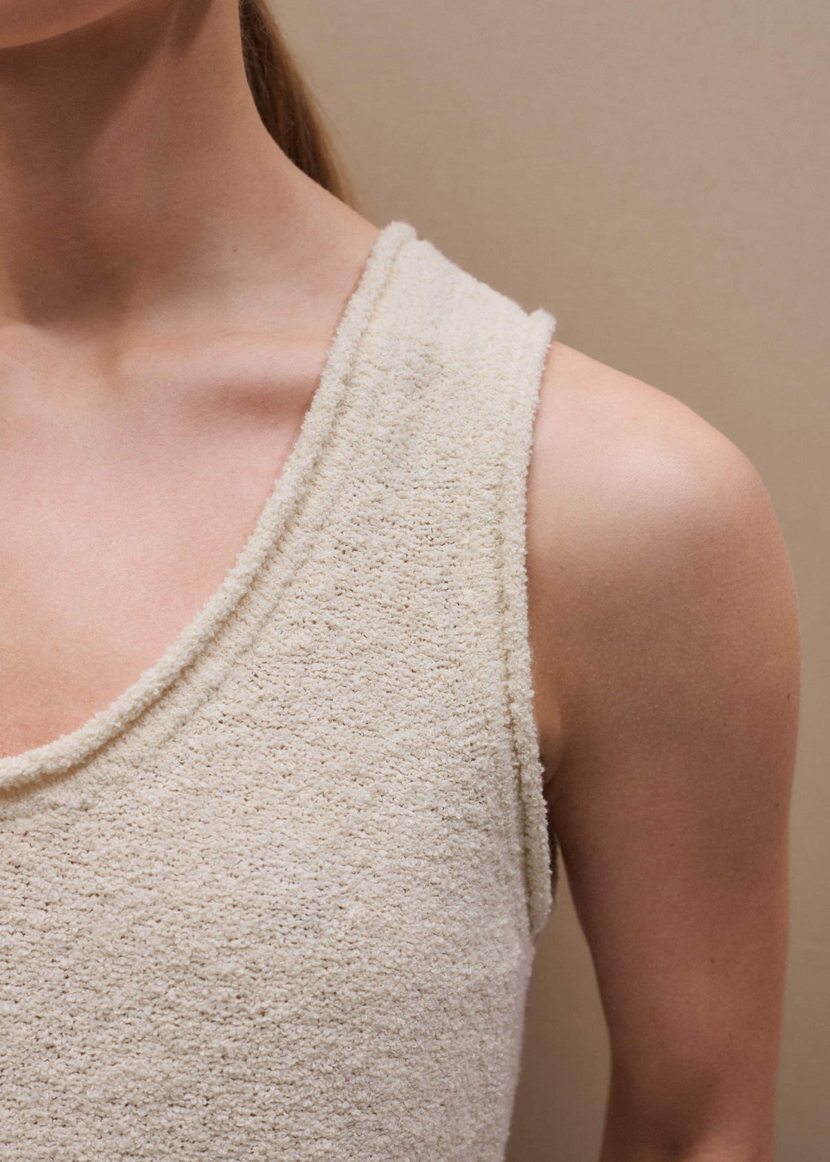ME+EM Clothing Cream Slim Knit Tank Top