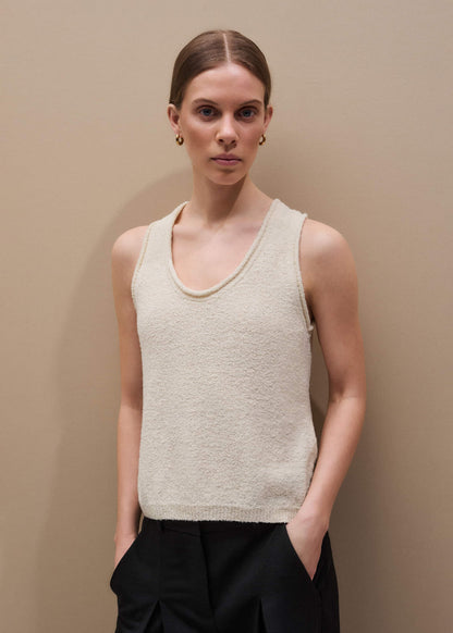 ME+EM Clothing Cream Slim Knit Tank Top