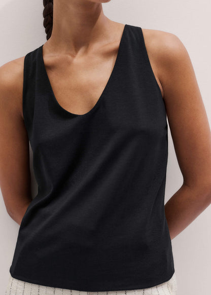 ME+EM Clothing Black Scoop Neck Vest