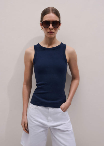 ME+EM Clothing Navy Ultimate Crew Neck Perfect Basic Tank