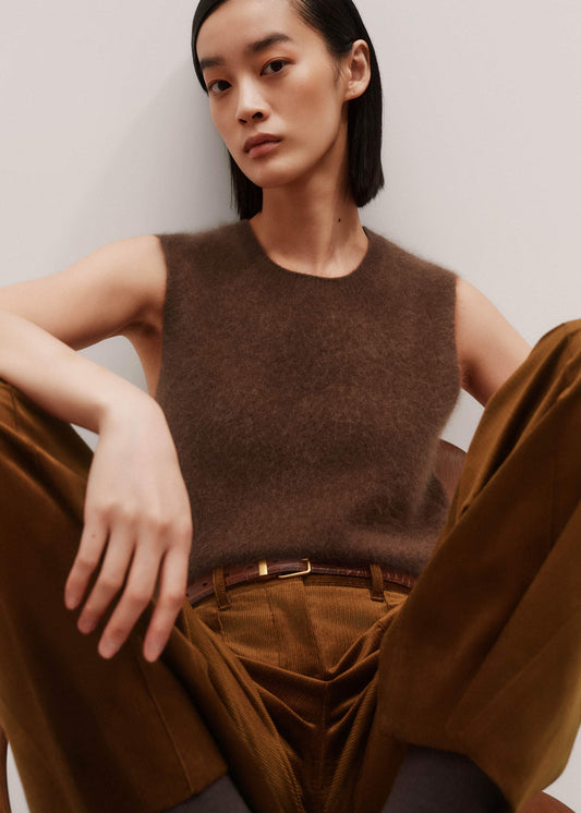 ME+EM Clothing Brown Straight Sweater Vest