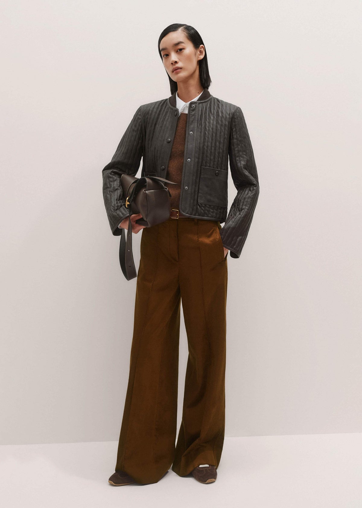 ME+EM Clothing Brown Straight Sweater Vest
