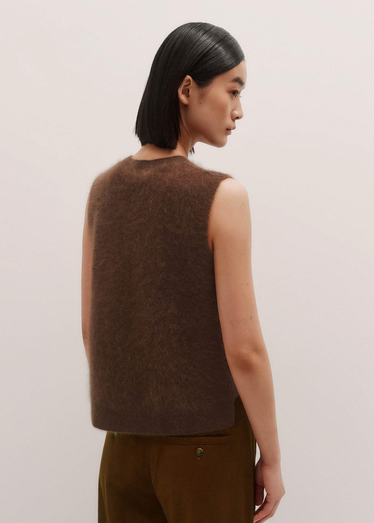 ME+EM Clothing Brown Straight Sweater Vest