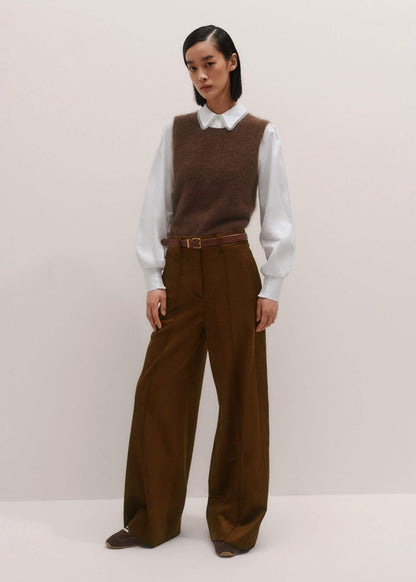 ME+EM Clothing Brown Straight Sweater Vest
