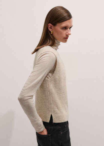 ME+EM Clothing Cream Alpaca Blend Straight Knit Vest