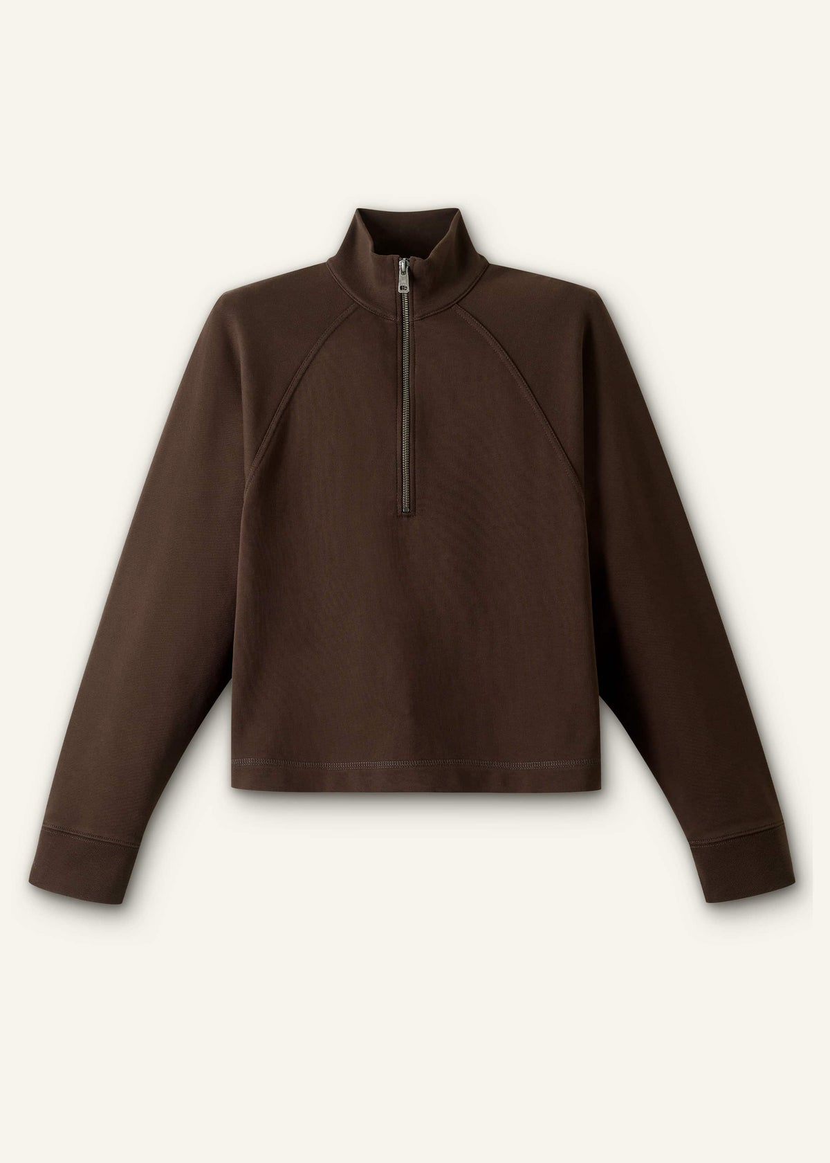 ME+EM Clothing Brown Sweatshirt Cropped Funnel Neck Top