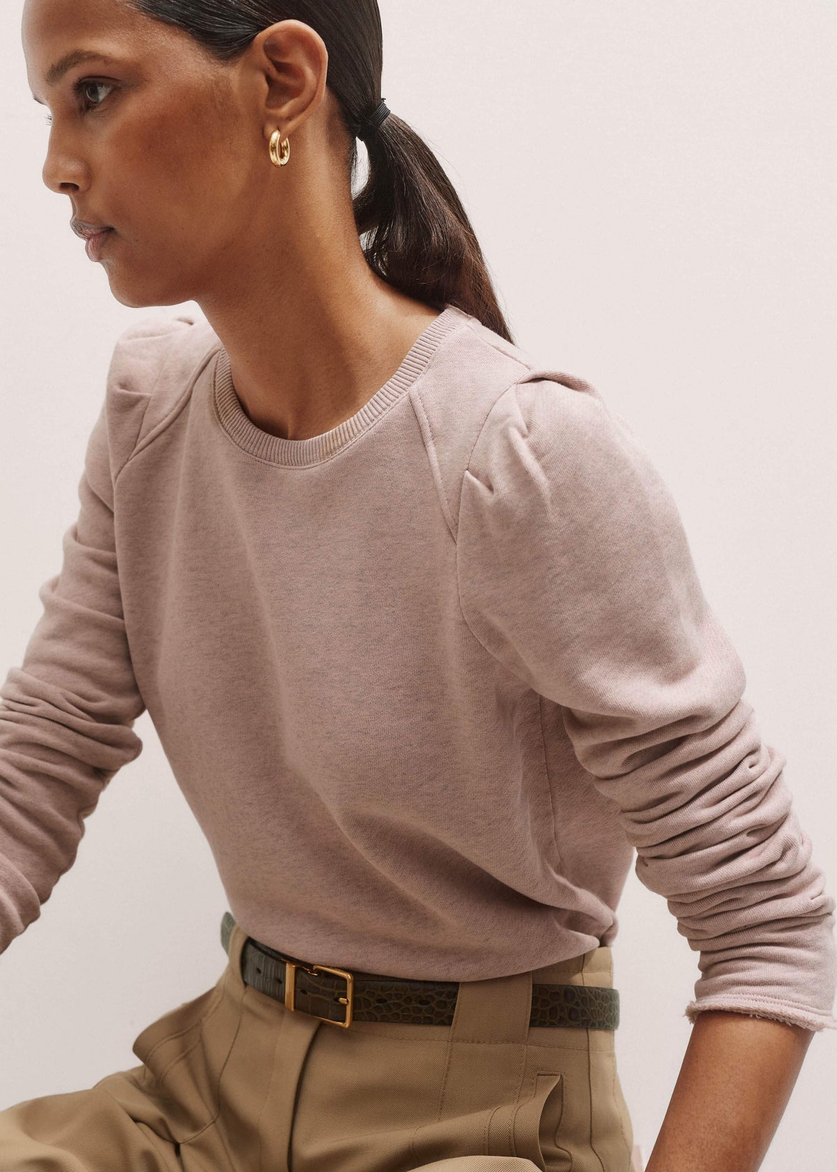 ME+EM Clothing Pink Raw Edge Feminine Sweatshirt