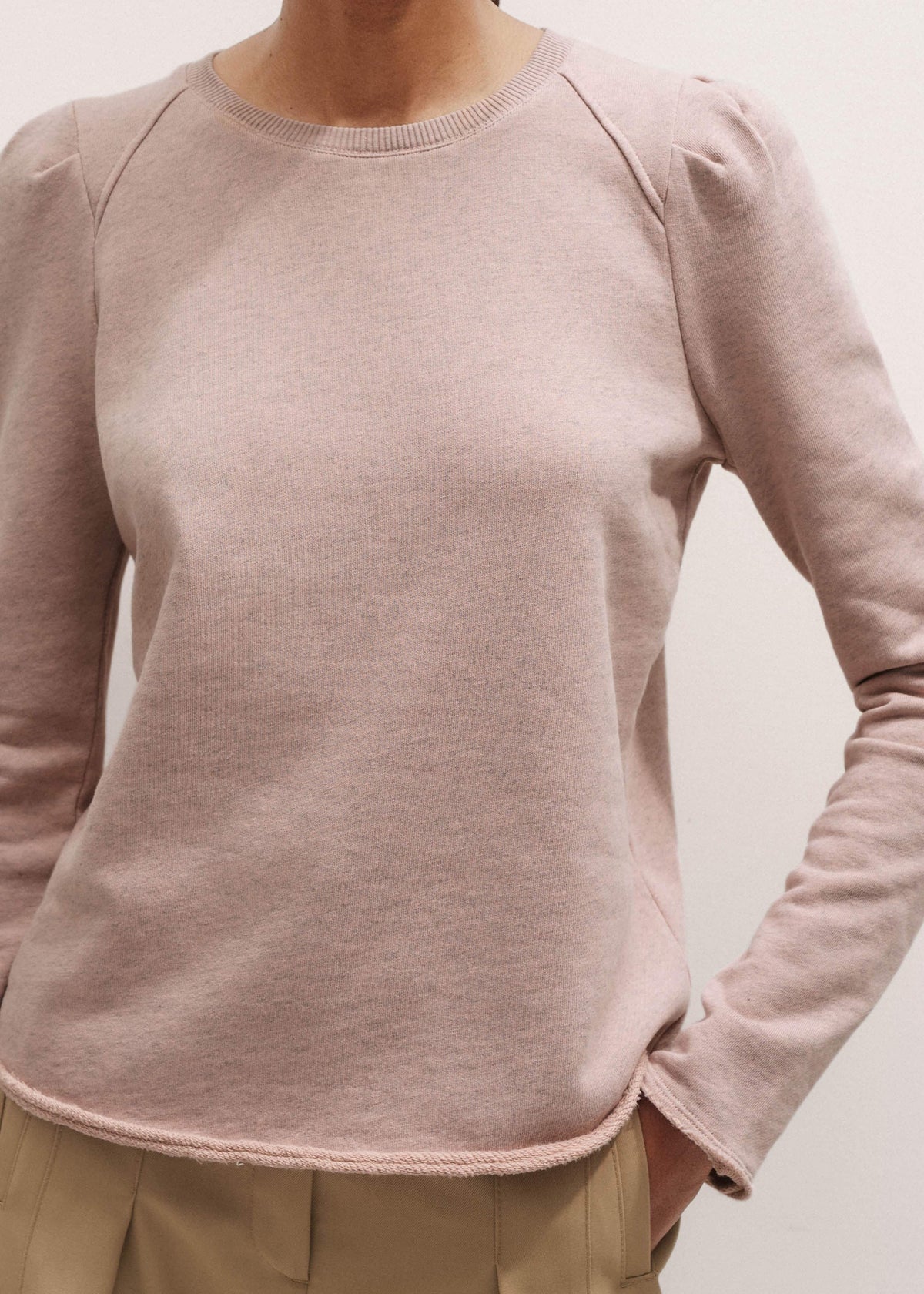 ME+EM Clothing Pink Raw Edge Feminine Sweatshirt