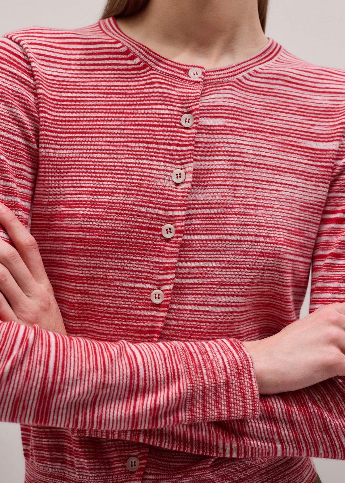 ME+EM Clothing Red Spacedye Slim Fit Cardigan