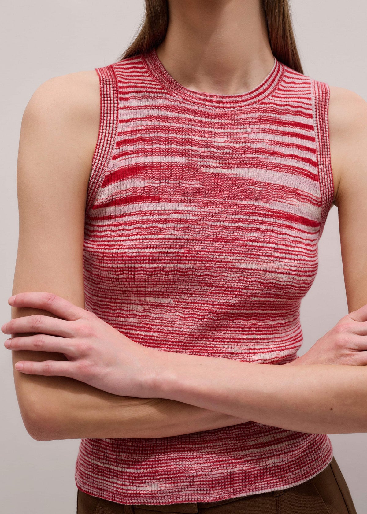 ME+EM Clothing Red Spacedye Slim Fit Knit Vest