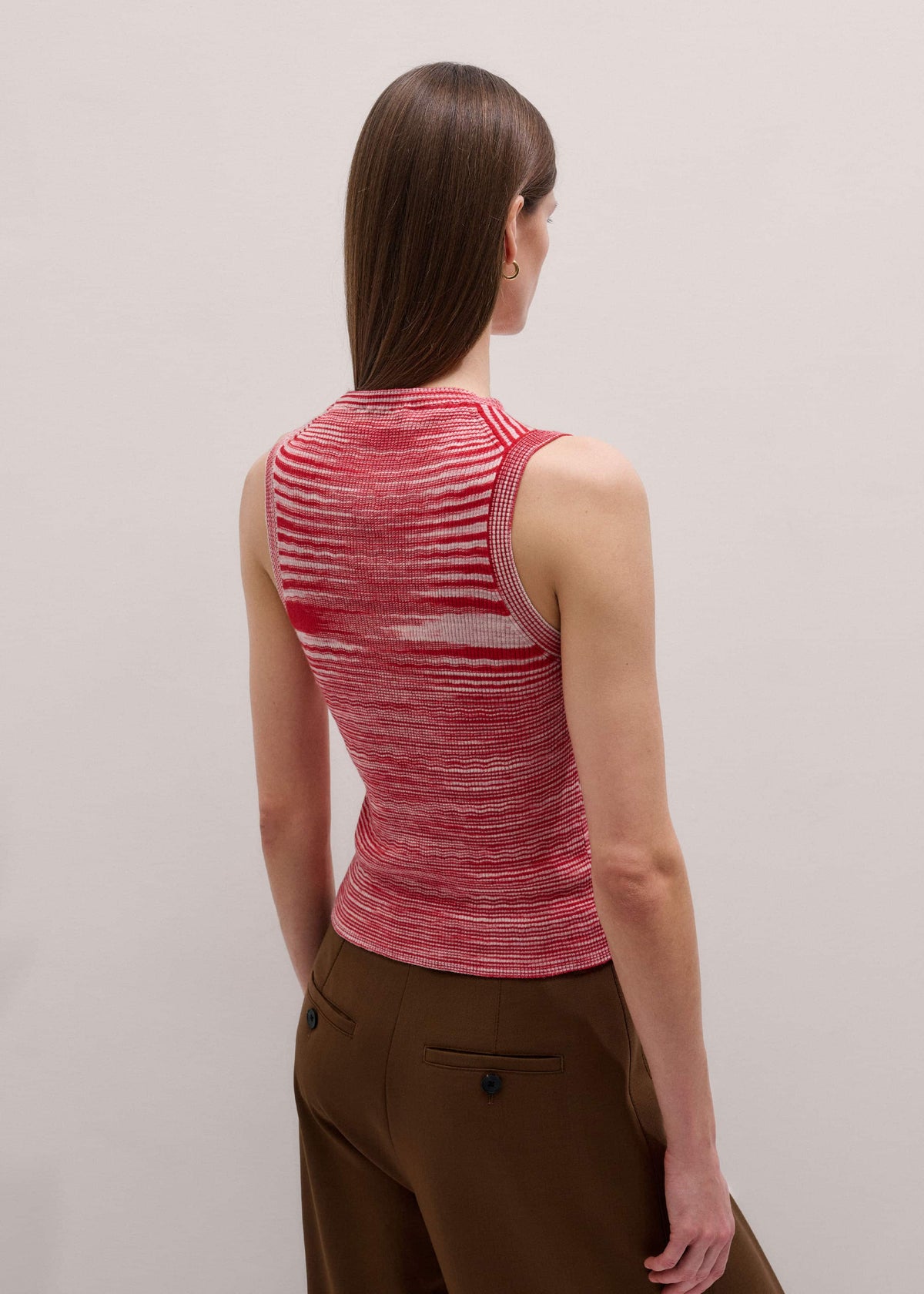ME+EM Clothing Red Spacedye Slim Fit Knit Vest