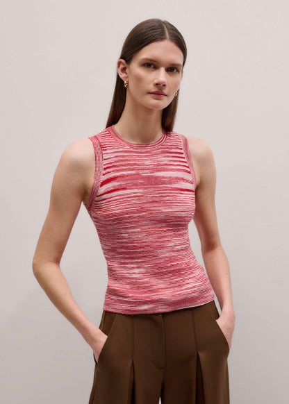 ME+EM Clothing Red Spacedye Slim Fit Knit Vest