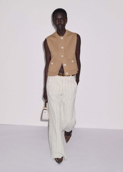 ME+EM Clothing Brown Straight Crop Vest