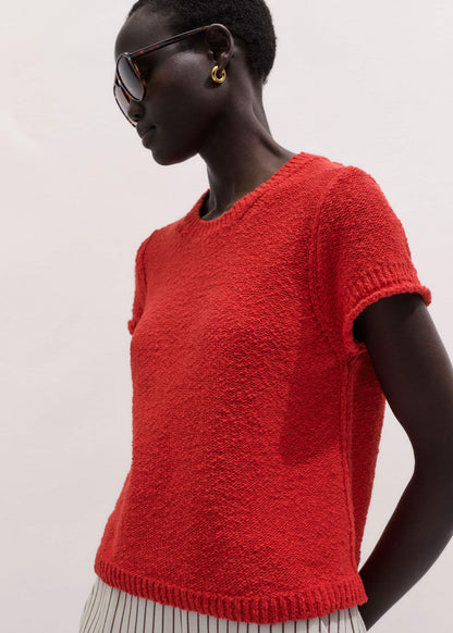ME+EM Clothing Red Bouclé Straight Baby Tee