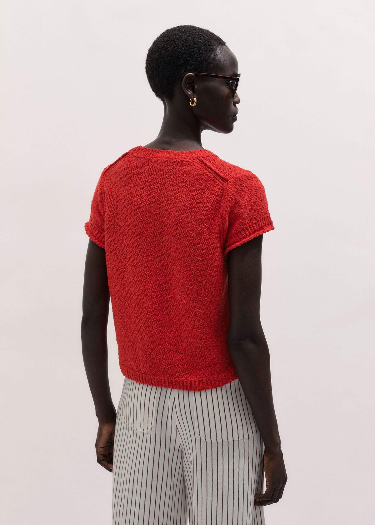 ME+EM Clothing Red Bouclé Straight Baby Tee