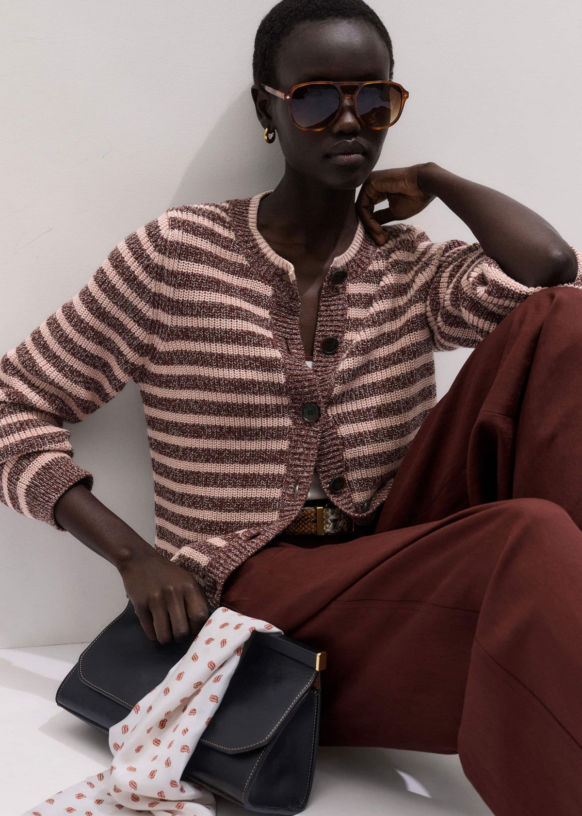 ME+EM Clothing Cinnamon Brown Straight Cardigan