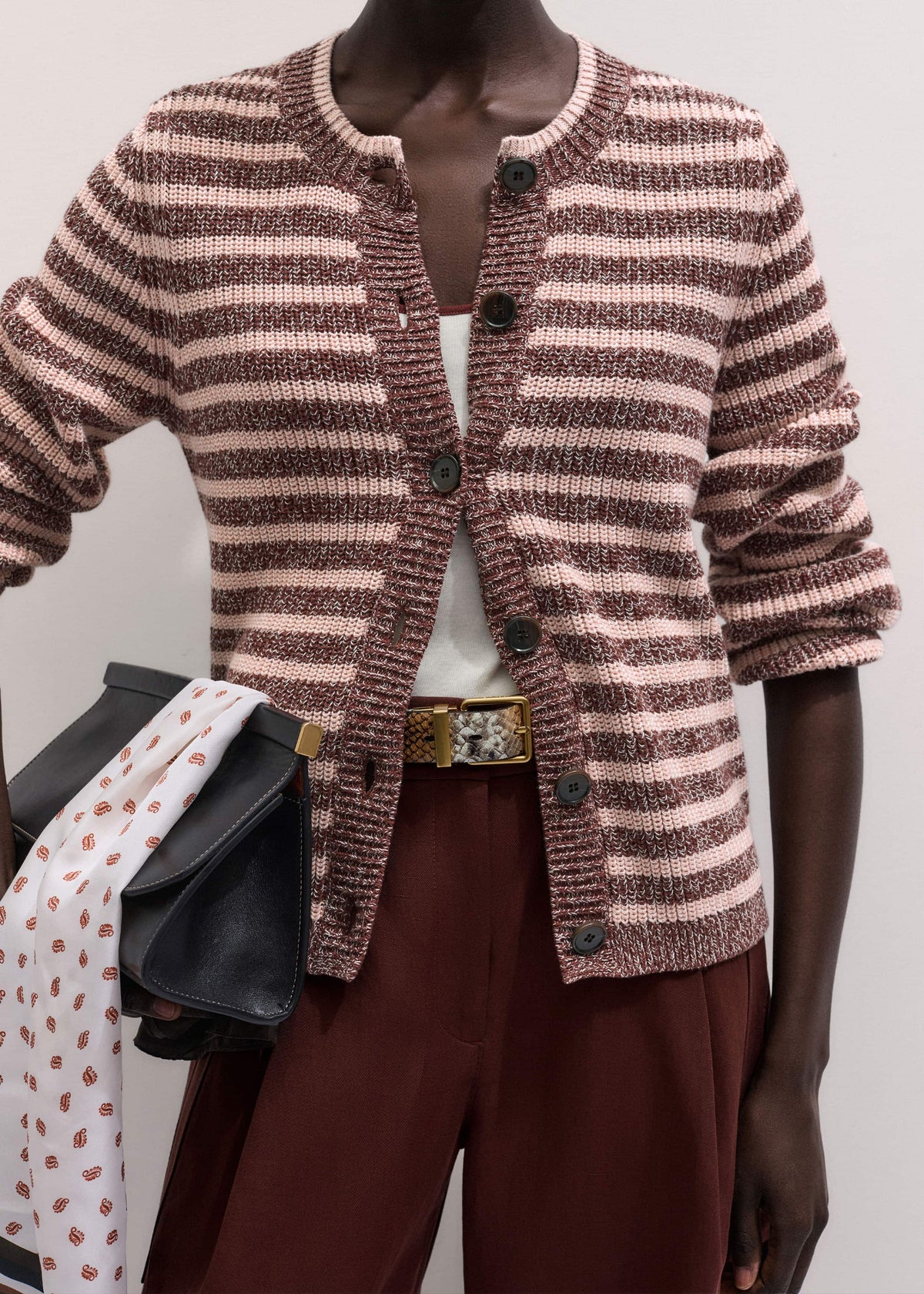 ME+EM Clothing Cinnamon Brown Straight Cardigan