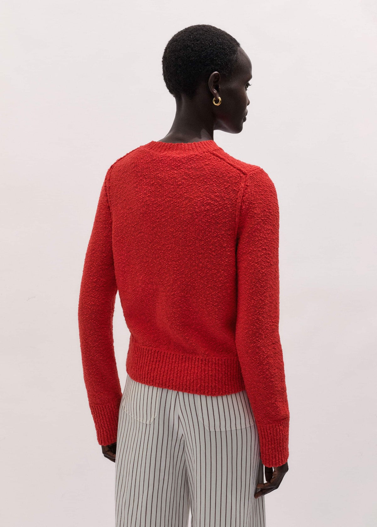 ME+EM Clothing Red Bouclé Straight Knit Cardigan