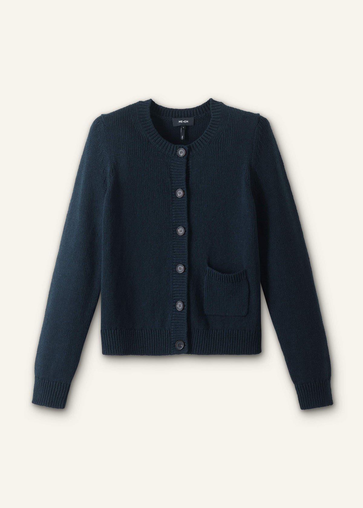 ME+EM Clothing Navy Boxy Knit Straight Cardigan
