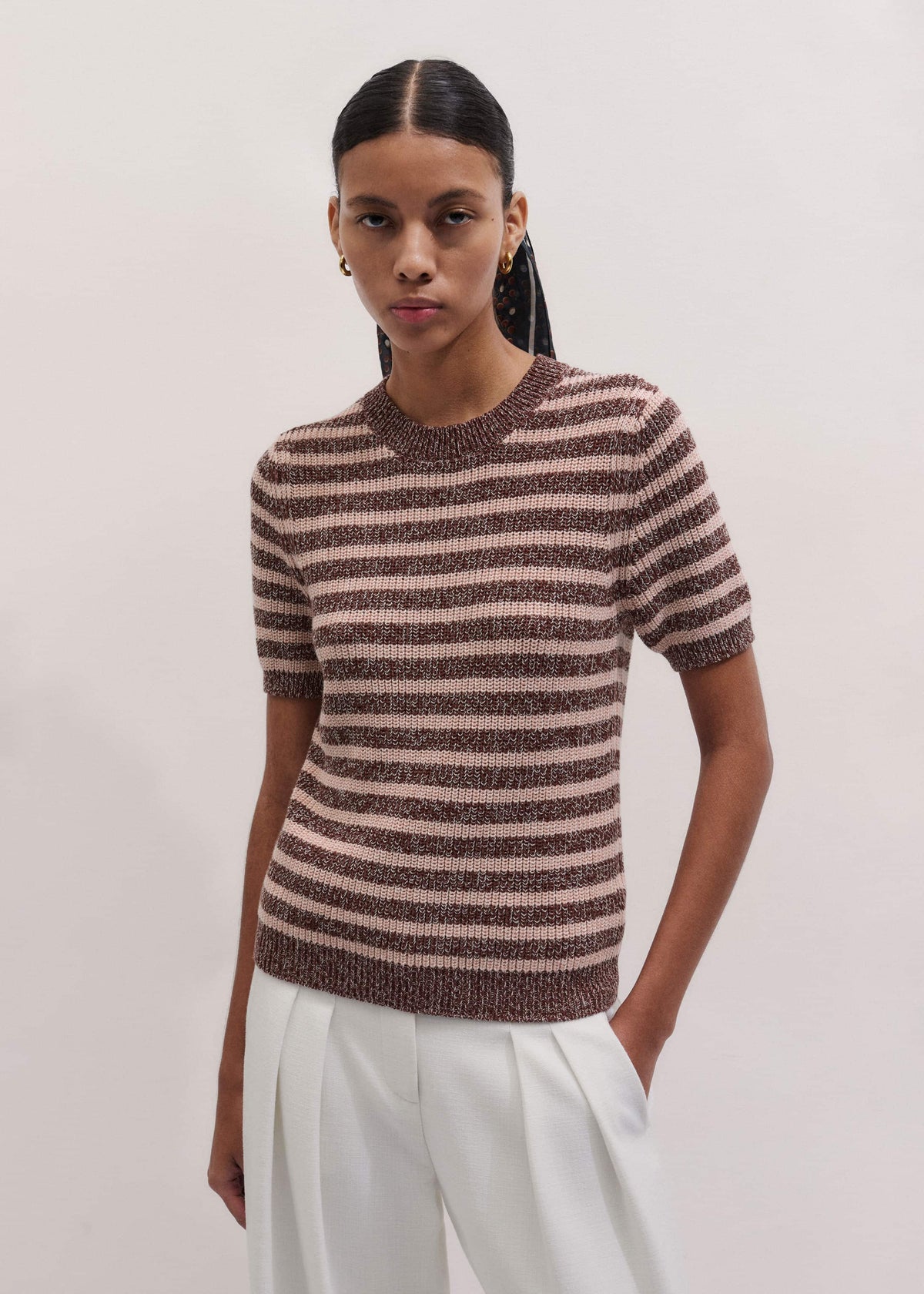 ME+EM Clothing Cinnamon Brown Straight Knit Tee