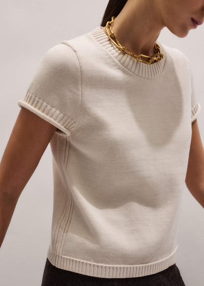 ME+EM Clothing Vanilla Shrunken Straight Knit Baby Tee