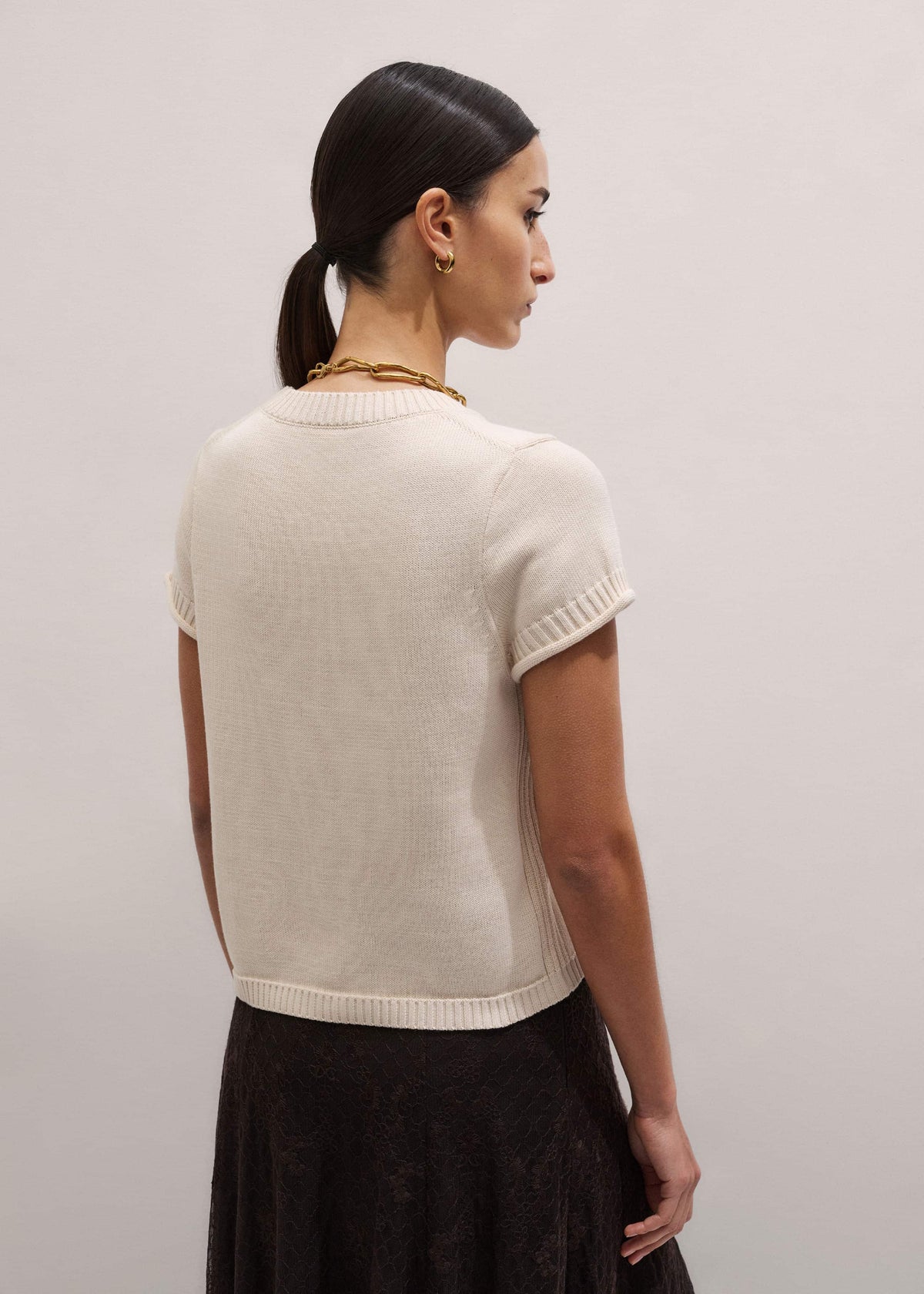 ME+EM Clothing Vanilla Shrunken Straight Knit Baby Tee